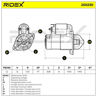 Anlasser RIDEX 2S0230 2S0230 - foto 10