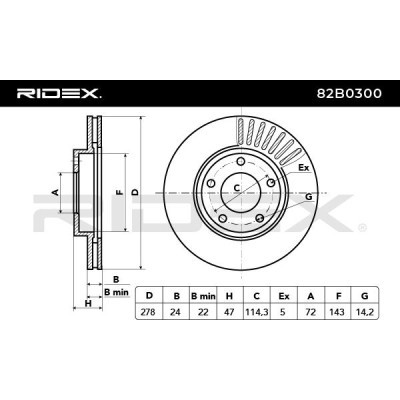 Bremsscheibe RIDEX 82B0300 82B0300 - foto 5