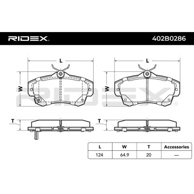 Bremsbeläge Satz RIDEX 402B0286 402B0286 - foto 3