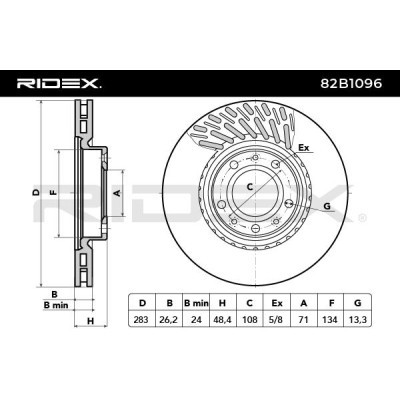 Bremsscheibe RIDEX 82B1096 82B1096 - foto 3
