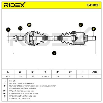 Antriebswelle RIDEX 13D1021 13D1021 - foto 7