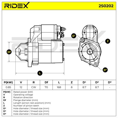 Anlasser RIDEX 2S0202 2S0202 - foto 6