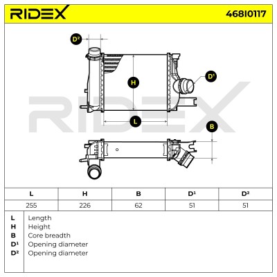 Ladeluftkühler RIDEX 468I0117 468I0117 - foto 6