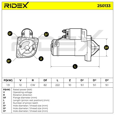 Anlasser RIDEX 2S0133 2S0133 - foto 7