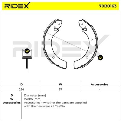Bremsbeläge Satz RIDEX 70B0163 70B0163 - foto 5