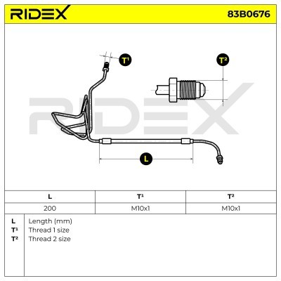Bremsschlauch RIDEX 83B0676 83B0676 - foto 6
