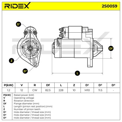 Anlasser RIDEX 2S0059 2S0059 - foto 6