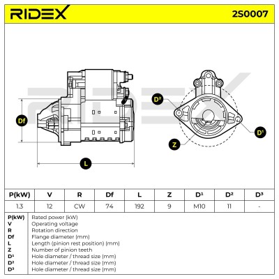 Anlasser RIDEX 2S0007 2S0007 - foto 6