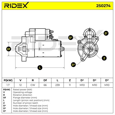 Anlasser RIDEX 2S0274 2S0274 - foto 6