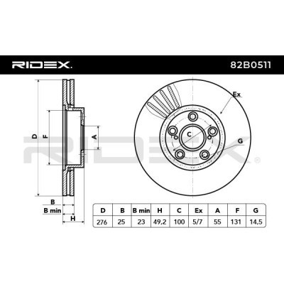 Bremsscheibe RIDEX 82B0511 82B0511 - foto 3