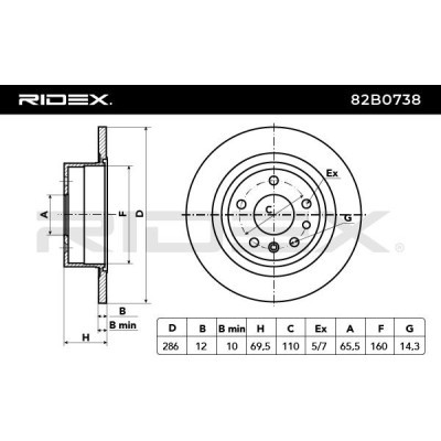 Bremsscheibe RIDEX 82B0738 82B0738 - foto 4