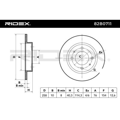 Bremsscheibe RIDEX 82B0711 82B0711 - foto 3