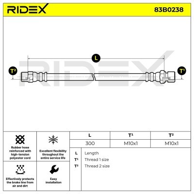 Bremsschlauch RIDEX 83B0238 83B0238 - foto 3
