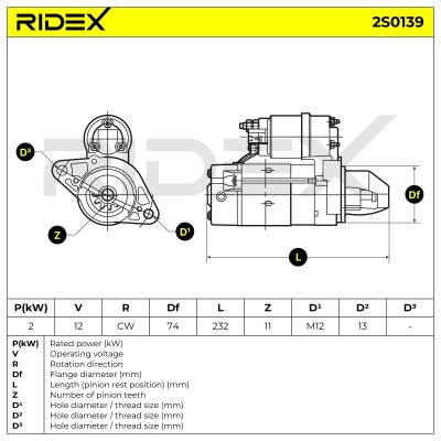 Anlasser RIDEX 2S0139 2S0139 - foto 6