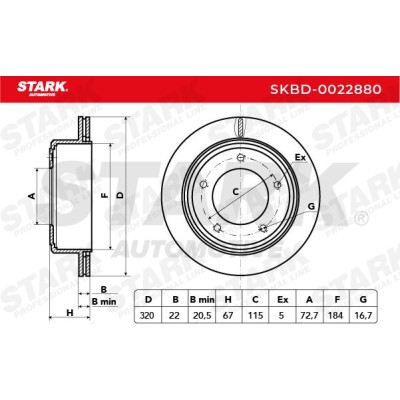 Bremsscheibe Stark SKBD-0022880 SKBD-0022880 - foto 5