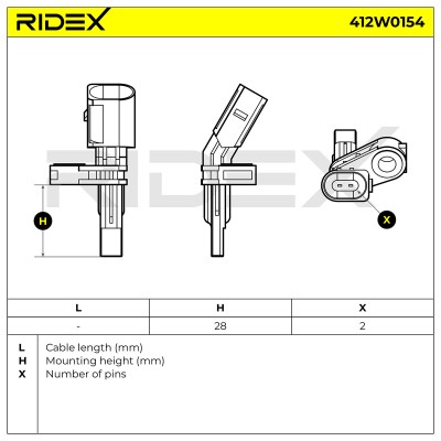 ABS Sensor RIDEX 412W0154 412W0154 - foto 7