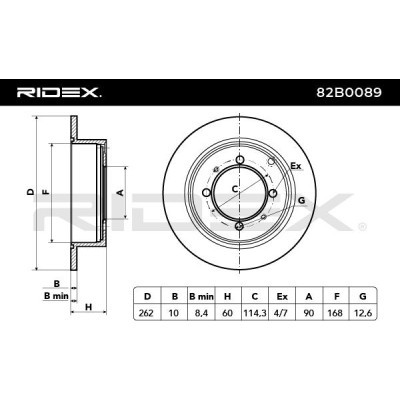 Bremsscheibe RIDEX 82B0089 82B0089 - foto 6