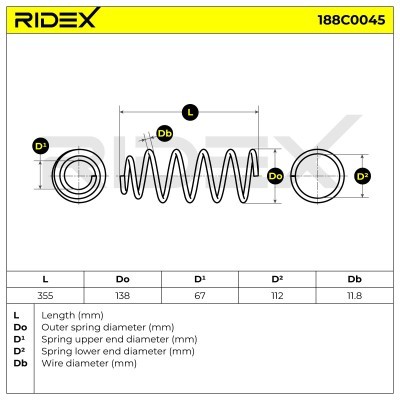Fahrwerksfeder RIDEX 188C0045 188C0045 - foto 5
