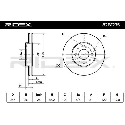 Bremsscheibe RIDEX 82B1275 82B1275 - foto 5