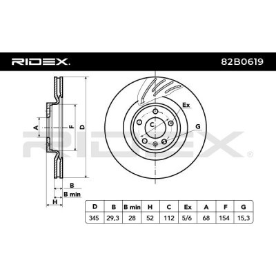 Bremsscheibe RIDEX 82B0619 82B0619 - foto 6