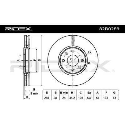 Bremsscheibe RIDEX 82B0289 82B0289 - foto 6