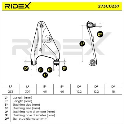 Querlenker RIDEX 273C0237 273C0237 - foto 5