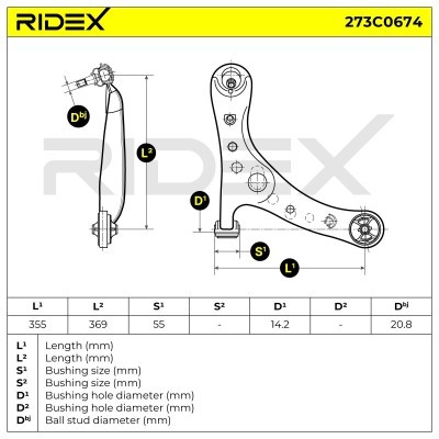 Querlenker RIDEX 273C0674 273C0674 - foto 6