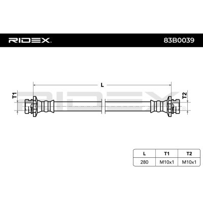Bremsschlauch RIDEX 83B0039 83B0039 - foto 5