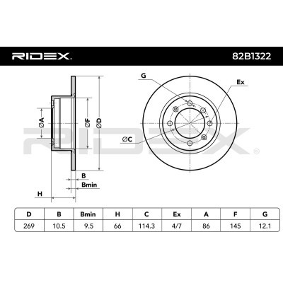 Bremsscheibe RIDEX 82B1322 82B1322 - foto 7