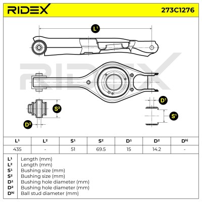 Querlenker RIDEX 273C1276 273C1276 - foto 6
