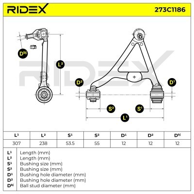 Querlenker RIDEX 273C1186 273C1186 - foto 6