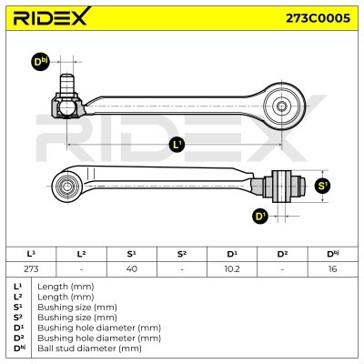 Querlenker RIDEX 273C0005 273C0005 - foto 7