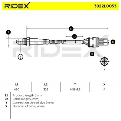Lambdasonde RIDEX 3922L0053 3922L0053 - foto 6