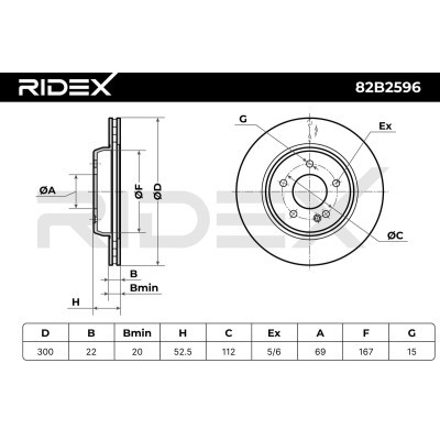 Bremsscheibe RIDEX 82B2596 82B2596 - foto 6