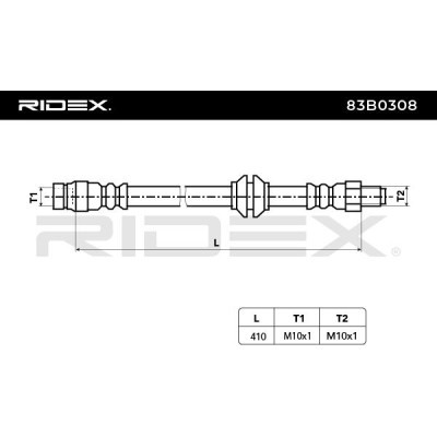 Bremsschlauch RIDEX 83B0308 83B0308 - foto 3