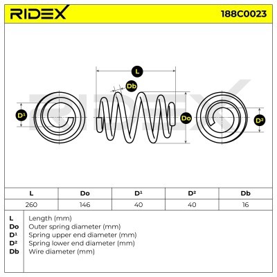 Fahrwerksfeder RIDEX 188C0023 188C0023 - foto 5
