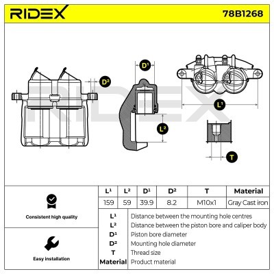 Bremssattel RIDEX 78B1268 78B1268 - foto 6