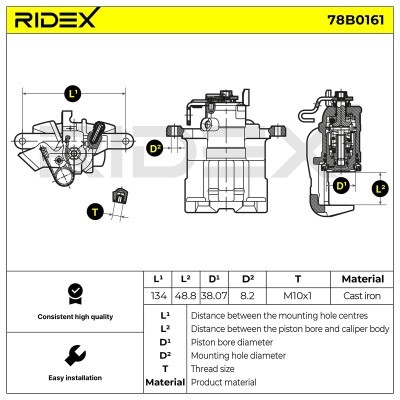 Bremssattel RIDEX 78B0161 78B0161 - foto 4