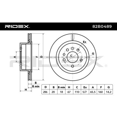 Bremsscheibe RIDEX 82B0489 82B0489 - foto 3