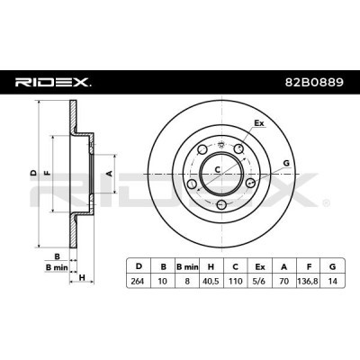 Bremsscheibe RIDEX 82B0889 82B0889 - foto 3