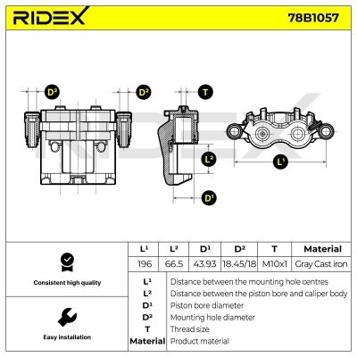 Bremssattel RIDEX 78B1057 78B1057 - foto 5