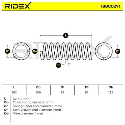 Fahrwerksfeder RIDEX 188C0271 188C0271 - foto 4