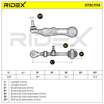 Querlenker RIDEX 273C1113 273C1113 - foto 6