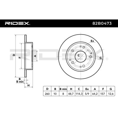 Bremsscheibe RIDEX 82B0473 82B0473 - foto 3