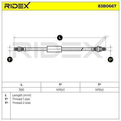 Bremsschlauch RIDEX 83B0667 83B0667 - foto 5