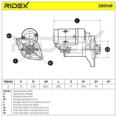 Anlasser RIDEX 2S0149 2S0149 - foto 6