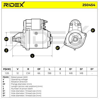 Anlasser RIDEX 2S0454 2S0454 - foto 6