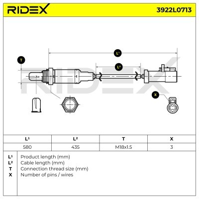 Lambdasonde RIDEX 3922L0713 3922L0713 - foto 6