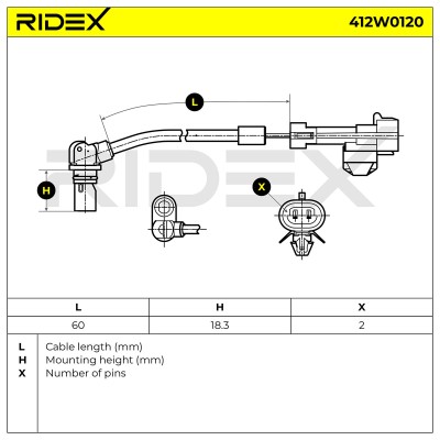 ABS Sensor RIDEX 412W0120 412W0120 - foto 7