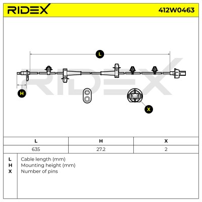 ABS Sensor RIDEX 412W0463 412W0463 - foto 7